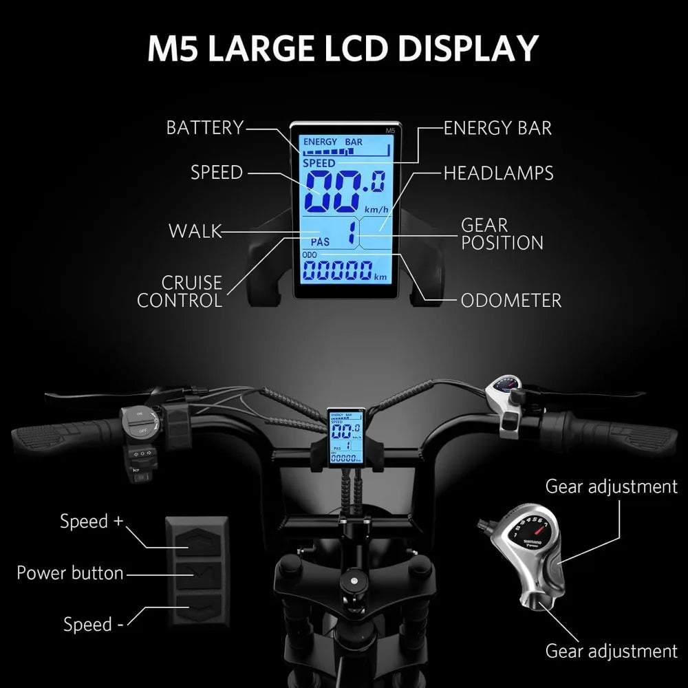 Removable Larger Battery 31MPH 20'' Fat Tire E Bike